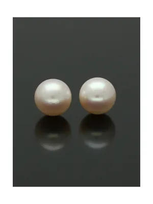 White Cultured Pearl Stud Earrings 8.5mm in 9ct Yellow Gold