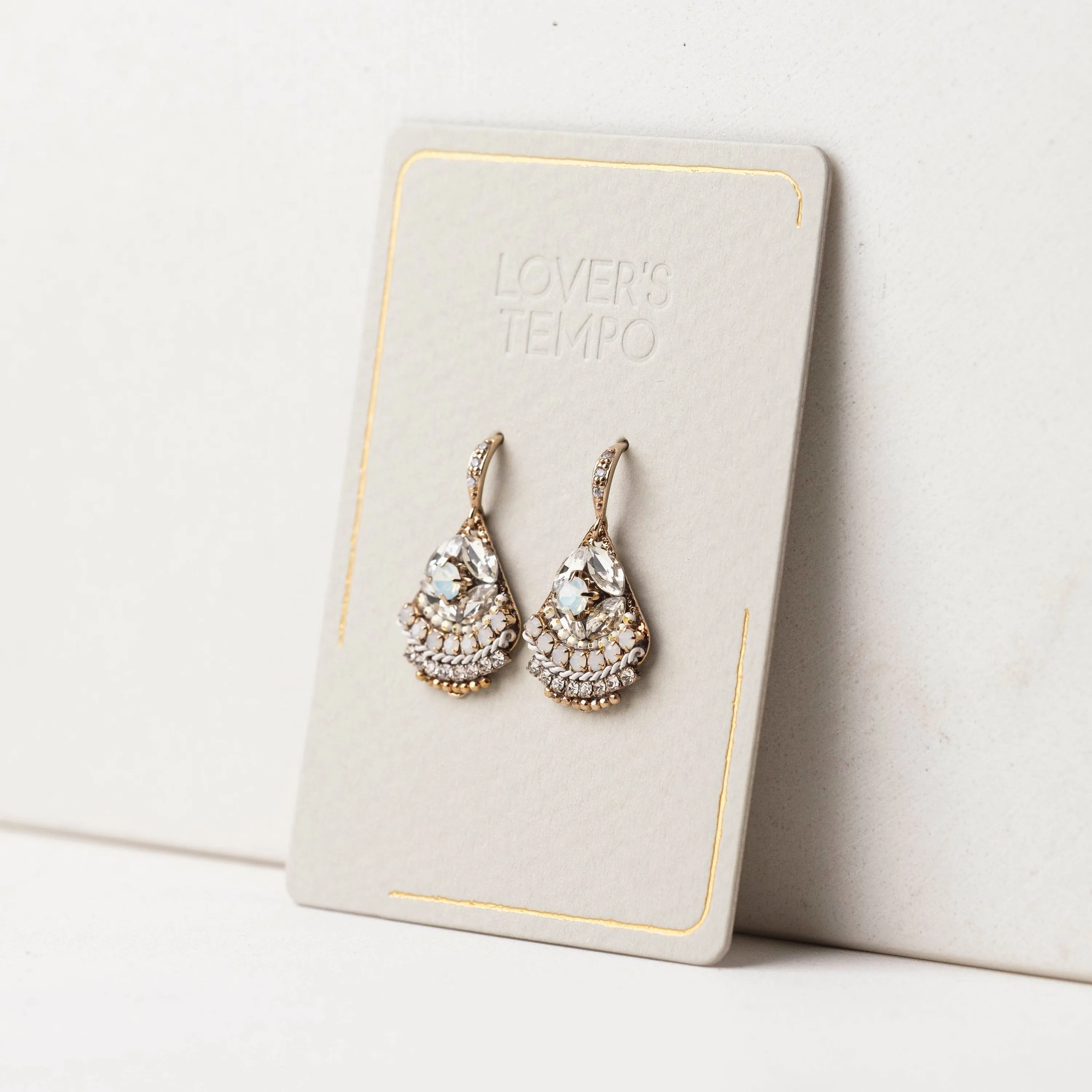 White Garland Drop Earrings