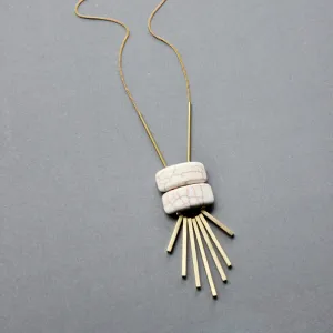White Geometric Pendant Necklace