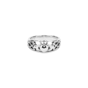 White Gold Small Claddagh Ring - Custom Order