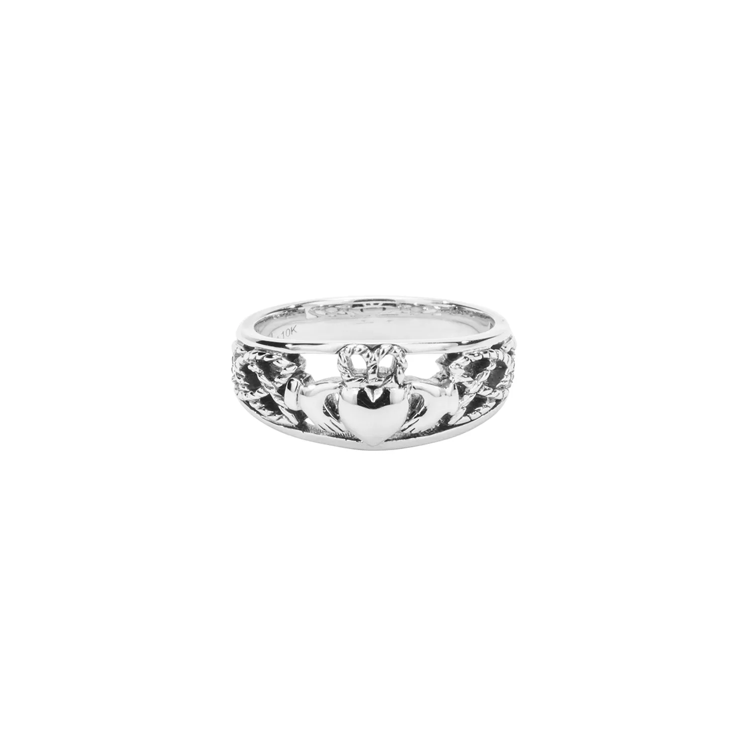 White Gold Small Claddagh Ring - Custom Order