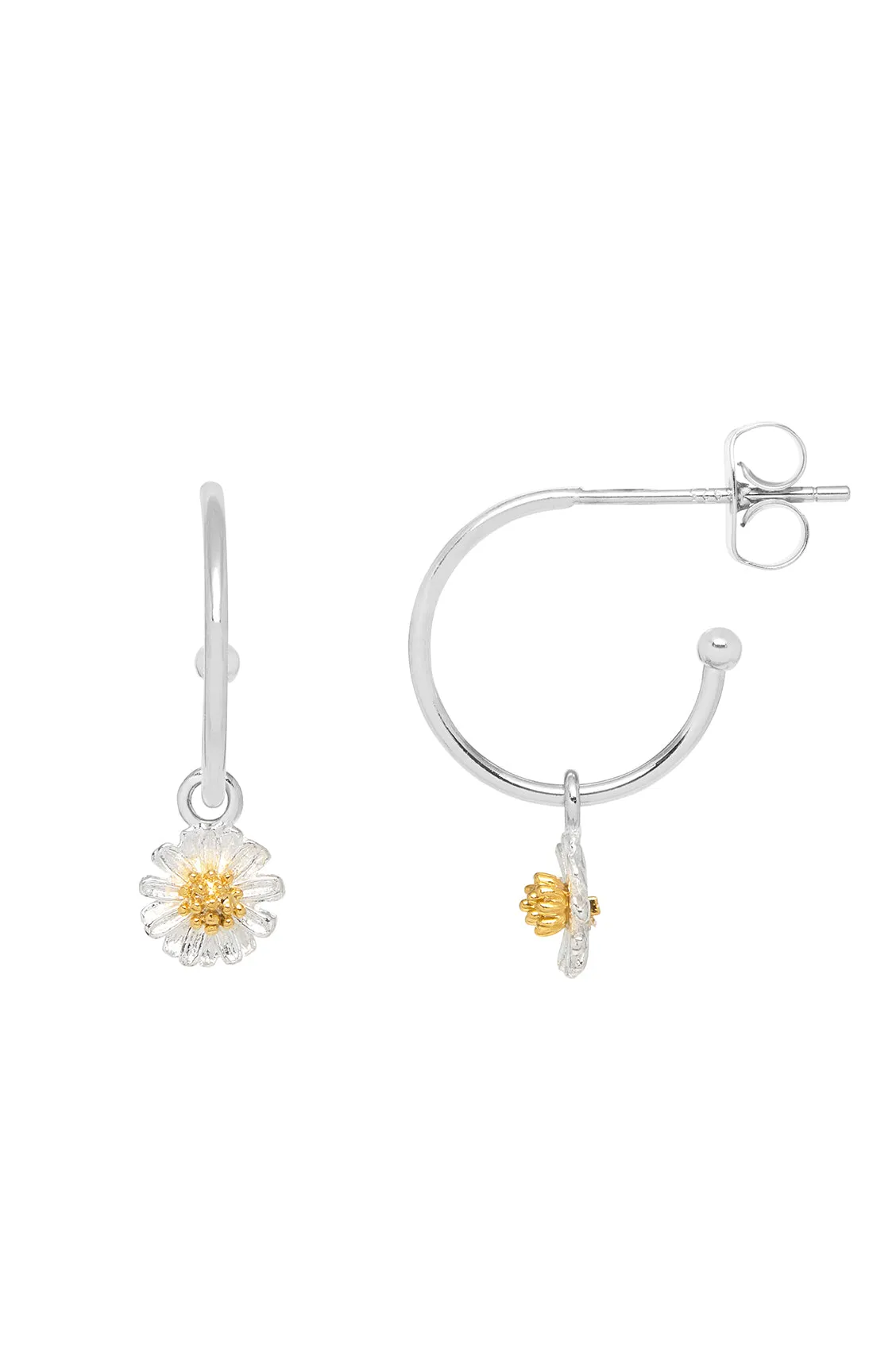 Wildflower Drop Hoop Earrings