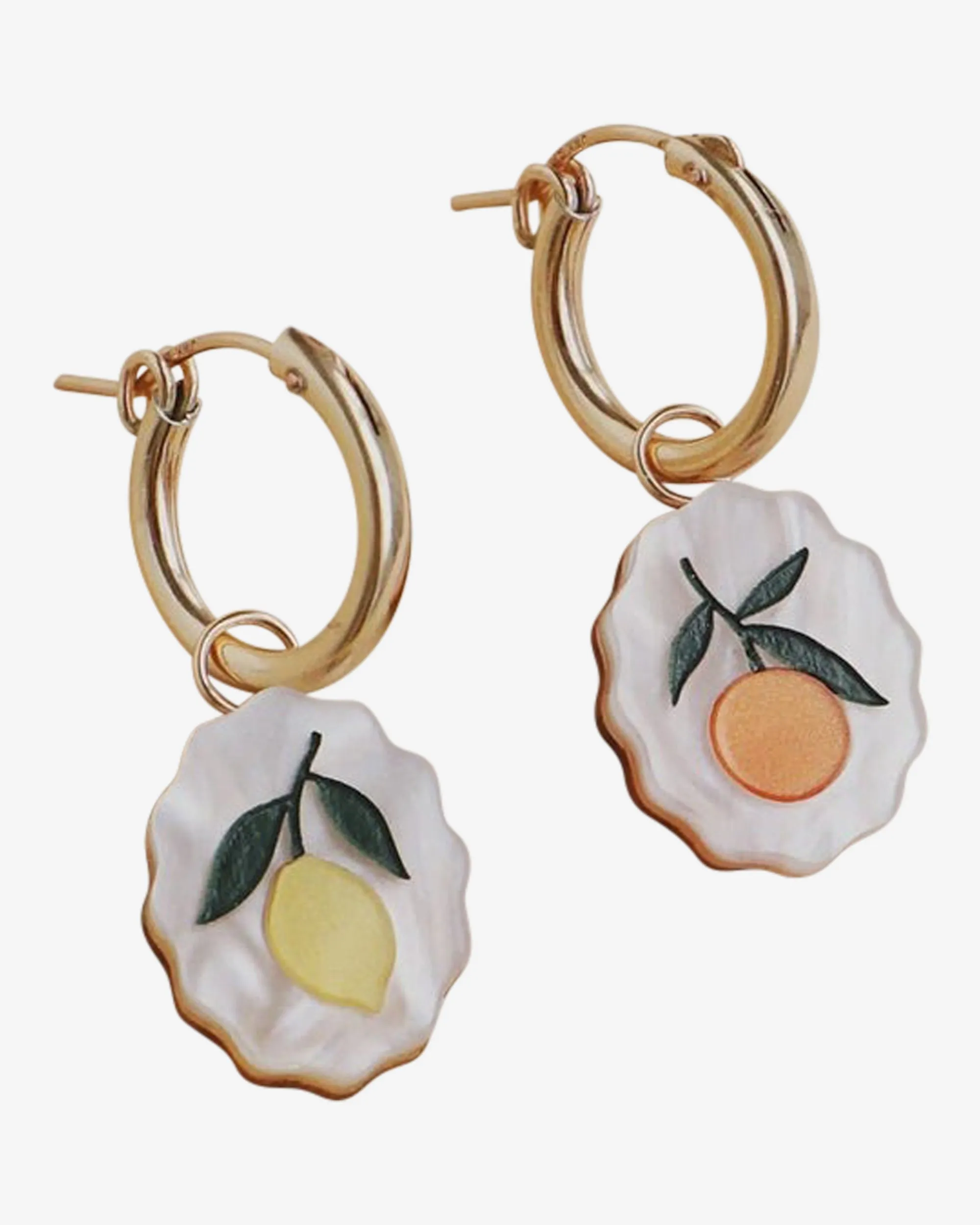Wolf & Moon Citrus Charm Hoops