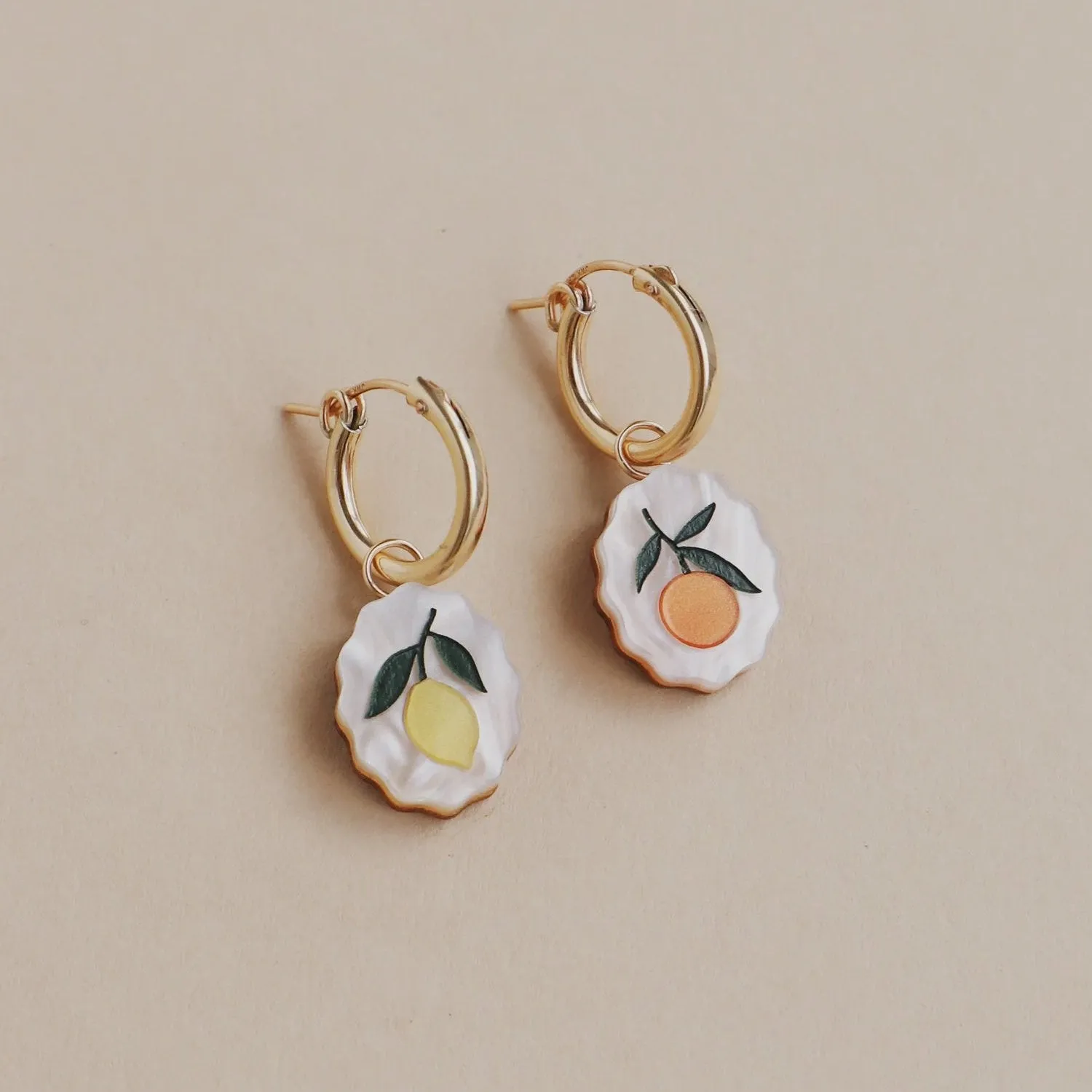 Wolf & Moon Citrus Charm Hoops